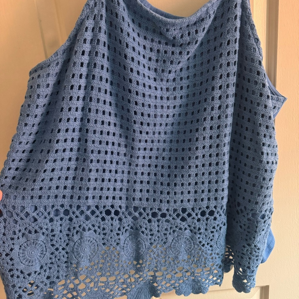 Maurices Plus Size Floral Crochet Front Tank Top